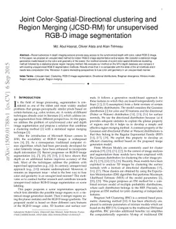 Joint Color-Spatial-Directional clustering and Region Merging (JCSD-RM)
  for unsupervised RGB-D image segmentation
