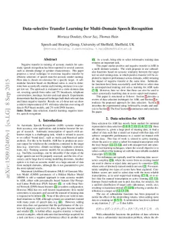 Data-selective Transfer Learning for Multi-Domain Speech Recognition