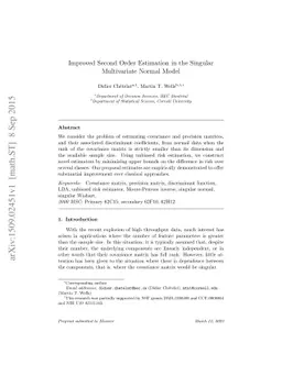 Improved Second Order Estimation in the Singular Multivariate Normal
  Model