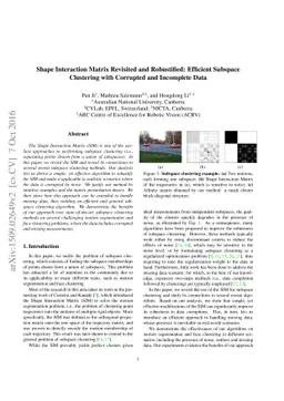 Shape Interaction Matrix Revisited and Robustified: Efficient Subspace
  Clustering with Corrupted and Incomplete Data