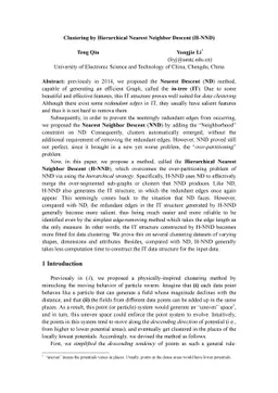 Clustering by Hierarchical Nearest Neighbor Descent (H-NND)