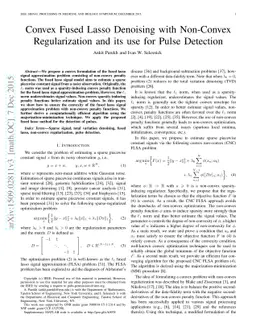 Convex Fused Lasso Denoising with Non-Convex Regularization and its use
  for Pulse Detection