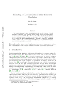 Estimating the Division Kernel of a Size-Structured Population