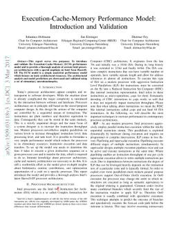 Execution-Cache-Memory Performance Model: Introduction and Validation