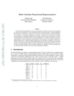 Multi-Attribute Proportional Representation