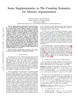 Some Supplementaries to The Counting Semantics for Abstract
  Argumentation
