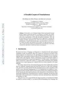 A Parallel Corpus of Translationese