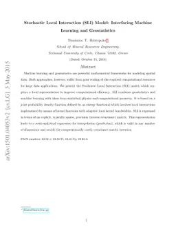 Stochastic Local Interaction (SLI) Model: Interfacing Machine Learning
  and Geostatistics