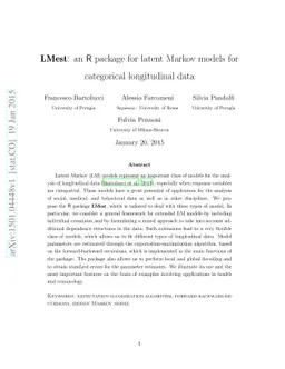 LMest: an R package for latent Markov models for categorical
  longitudinal data