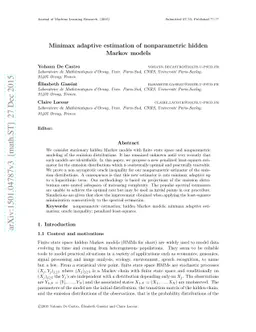 Minimax adaptive estimation of nonparametric hidden Markov models
