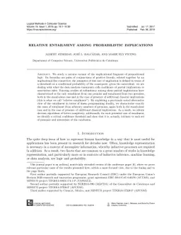 Relative Entailment Among Probabilistic Implications