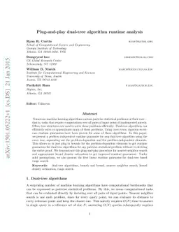 Plug-and-play dual-tree algorithm runtime analysis