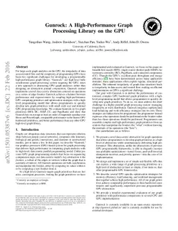 Gunrock: A High-Performance Graph Processing Library on the GPU