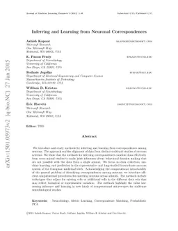 Inferring and Learning from Neuronal Correspondences