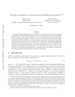 Wavelet estimation for operator fractional Brownian motion