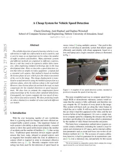 A Cheap System for Vehicle Speed Detection