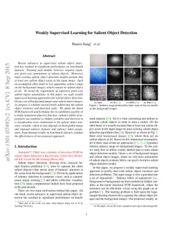Weakly Supervised Learning for Salient Object Detection