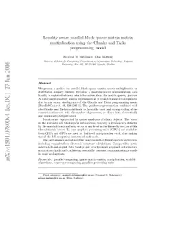 Locality-aware parallel block-sparse matrix-matrix multiplication using
  the Chunks and Tasks programming model
