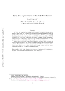 Panel data segmentation under finite time horizon