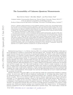 The Learnability of Unknown Quantum Measurements