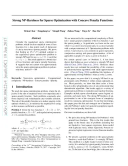 Strong NP-Hardness for Sparse Optimization with Concave Penalty
  Functions