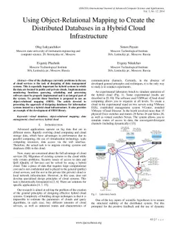 Using Object-Relational Mapping to Create the Distributed Databases in a
  Hybrid Cloud Infrastructure