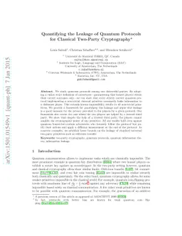 Quantifying the Leakage of Quantum Protocols for Classical Two-Party
  Cryptography