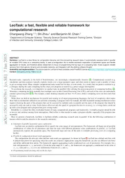 LeoTask: a fast, flexible and reliable framework for computational
  research