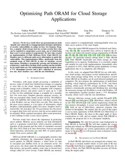 Optimizing Path ORAM for Cloud Storage Applications