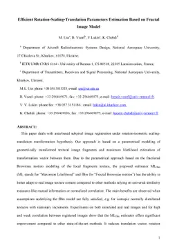 Efficient Rotation-Scaling-Translation Parameters Estimation Based on
  Fractal Image Model