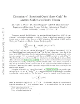 Discussion of "Sequential Quasi-Monte Carlo" by Mathieu Gerber and
  Nicolas Chopin