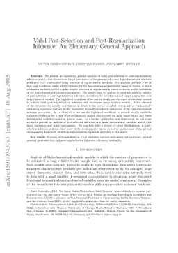Valid Post-Selection and Post-Regularization Inference: An Elementary,
  General Approach