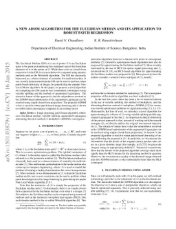 A new ADMM algorithm for the Euclidean median and its application to
  robust patch regression