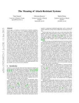 The Meaning of Attack-Resistant Systems