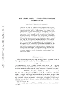 The generalized Lasso with non-linear observations