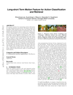 Long-short Term Motion Feature for Action Classification and Retrieval