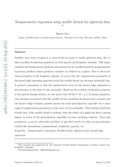 Nonparametric regression using needlet kernels for spherical data