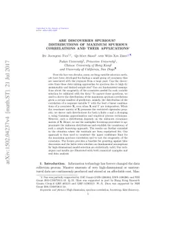 Are Discoveries Spurious? Distributions of Maximum Spurious Correlations
  and Their Applications
