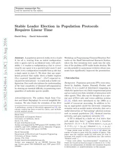 Stable Leader Election in Population Protocols Requires Linear Time
