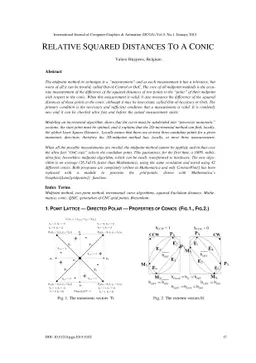 Relative Squared Distances to a Conic Berserkless 8-Connected Midpoint
  Algorithm