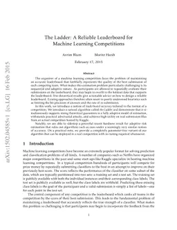 The Ladder: A Reliable Leaderboard for Machine Learning Competitions