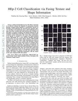 HEp-2 Cell Classification via Fusing Texture and Shape Information