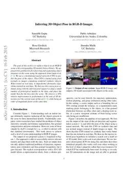 Inferring 3D Object Pose in RGB-D Images