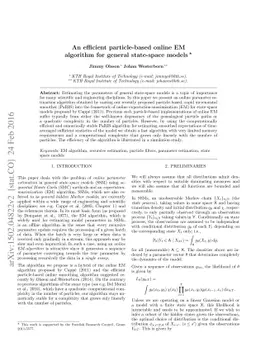 An efficient particle-based online EM algorithm for general state-space
  models