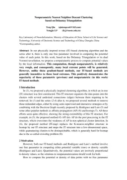 Nonparametric Nearest Neighbor Descent Clustering based on Delaunay
  Triangulation