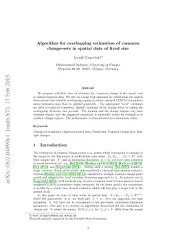 Algorithm for overlapping estimation of common change-sets in spatial
  data of fixed size
