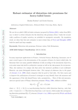 Robust estimator of distortion risk premiums for heavy-tailed losses