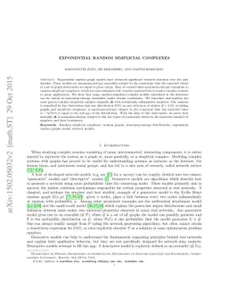 Exponential Random Simplicial Complexes