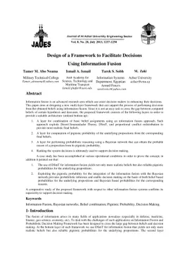 Design of a Framework to Facilitate Decisions Using Information Fusion