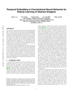 Temporal Embedding in Convolutional Neural Networks for Robust Learning
  of Abstract Snippets